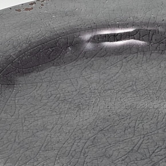 Pier 1 Carmelo Melamine Salad Plate 8.5" set/2 Grey rustic crackle unbreakable - Picture 9 of 10